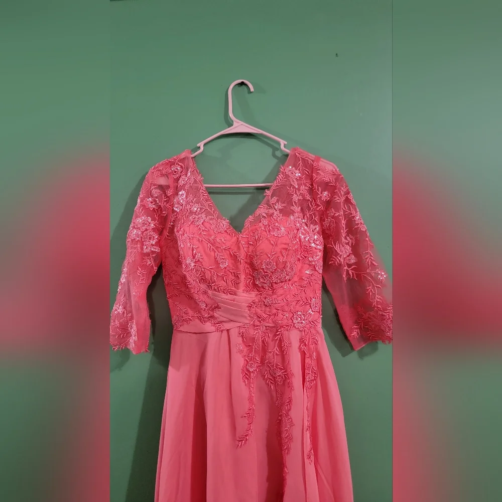 Chic Coral High Low Dress - Picture 2 of 6